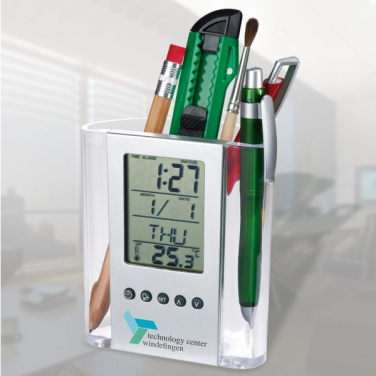 Logo trade promotional merchandise photo of: Acrylic desk pen holder MADRID